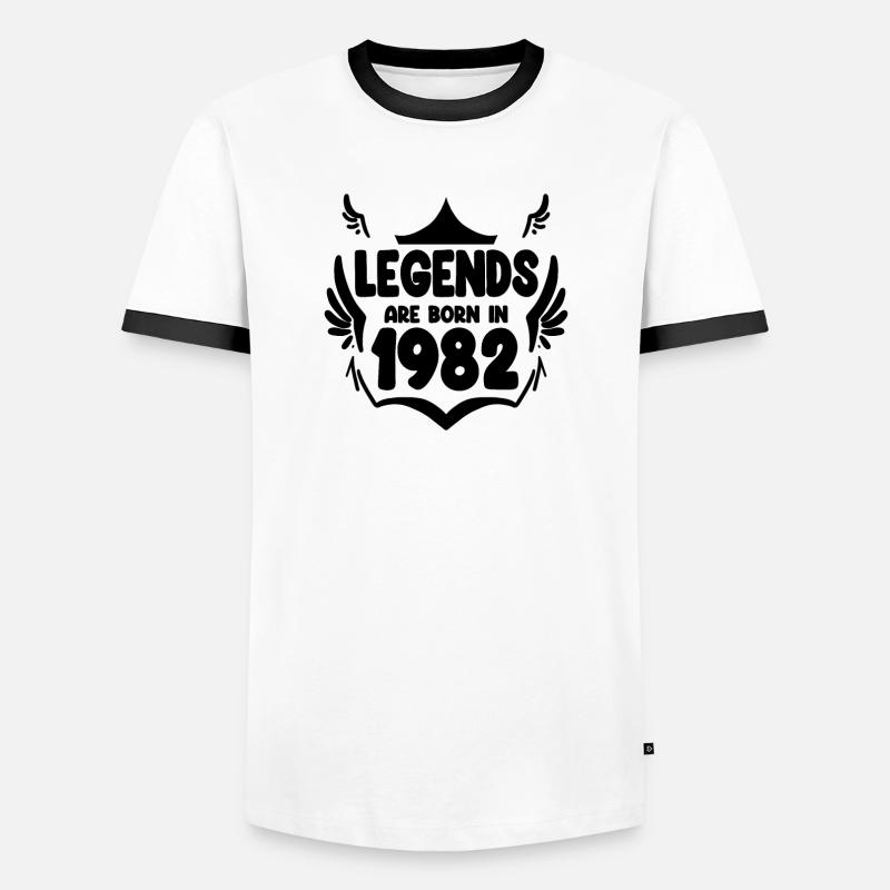 1982 - Born 1982 - Men's Ringer Shirt - white/black