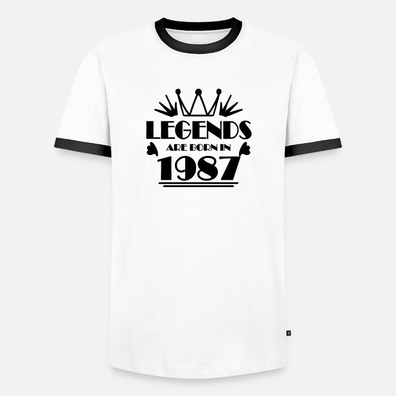 1987 - Born 1987 - Men's Ringer Shirt - white/black