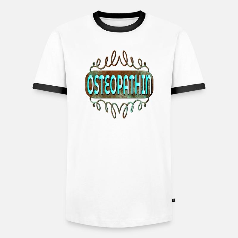 OSTEOPATHIE THERAPEUTIN - BERUF OSTEOPATHIN - Männer Kontrast-T-Shirt - Weiß/Schwarz