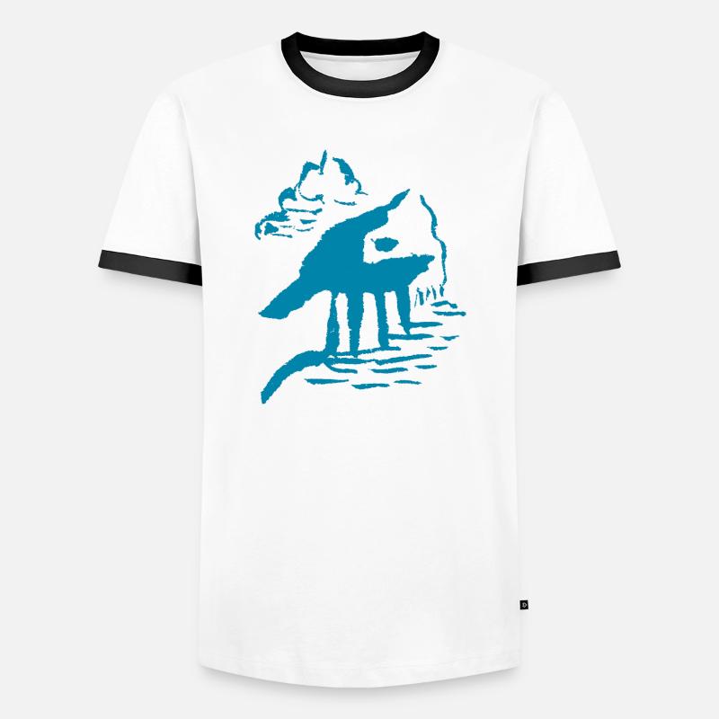 Abstrakt - Männer Kontrast-T-Shirt - Weiß/Schwarz