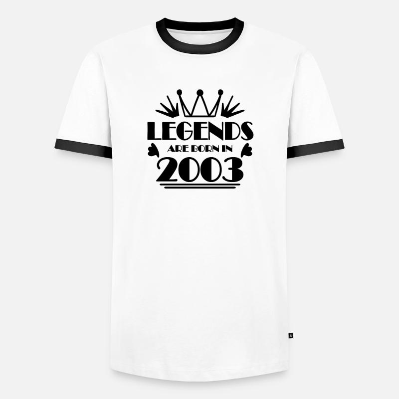 2003 - Born 2003 - Men's Ringer Shirt - white/black