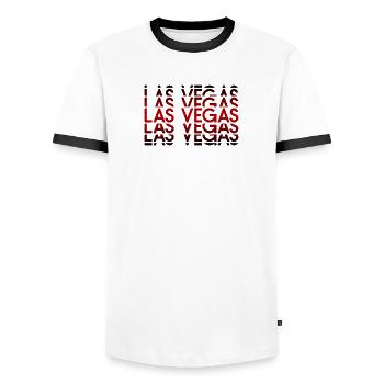 Las Vegas Neon Muster - Männer Kontrast-T-Shirt - Weiß/Schwarz - Vorne - AI Model Female 172 light (172cm) & AI Model Male 178 dark (178cm)