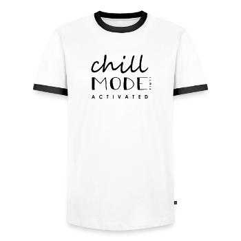 Chill Mode - Men's Ringer Shirt - white/black - Front - AI Model Female 172 light (172cm) & AI Model Male 178 dark (178cm)