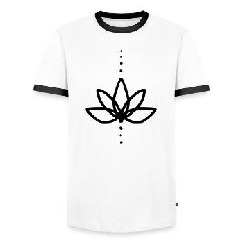 Fleur de cactus - T-shirt contrasté Homme - blanc/noir - Devant - AI Model Female 172 light (172cm) & AI Model Male 178 dark (178cm)