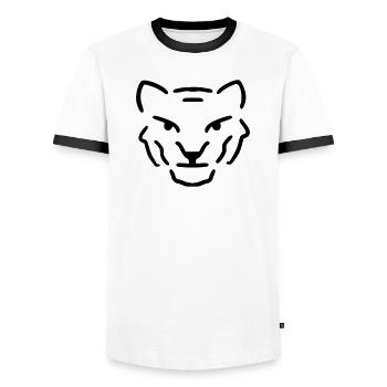 Tiger - Men's Ringer Shirt - white/black - Front - AI Model Female 172 light (172cm) & AI Model Male 178 dark (178cm)