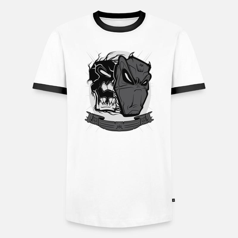 Devil mask - Männer Kontrast-T-Shirt - Weiß/Schwarz