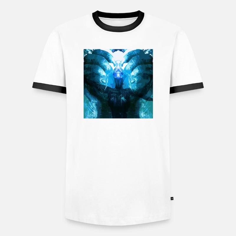 Reflective Deep Blue Creature - Men's Ringer Shirt - white/black