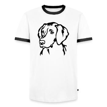 Magyar Vizsla Kopf - Männer Kontrast-T-Shirt - Weiß/Schwarz - Vorne - AI Model Female 172 light (172cm) & AI Model Male 178 dark (178cm)