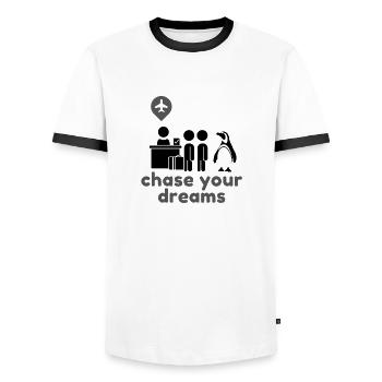 chase your dreams - Männer Kontrast-T-Shirt - Weiß/Schwarz - Vorne - AI Model Female 172 light (172cm) & AI Model Male 178 dark (178cm)