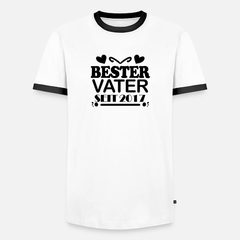 Bester Vater seit 2017 - Männer Kontrast-T-Shirt - Weiß/Schwarz
