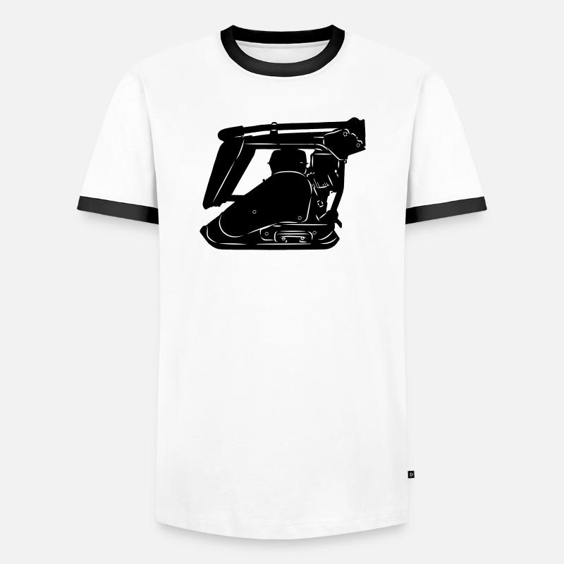 Stratemaker Vibrationsmaschine oder Vibrationsplatte - Männer Kontrast-T-Shirt - Weiß/Schwarz