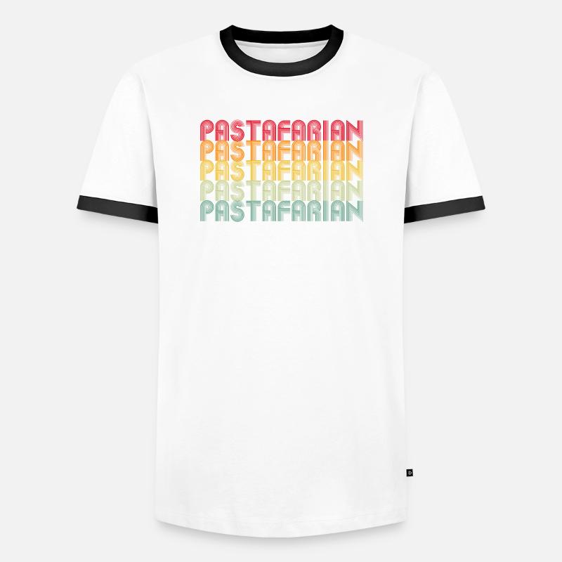 Rainbow Font Stack Pattern - Men's Ringer Shirt - white/black