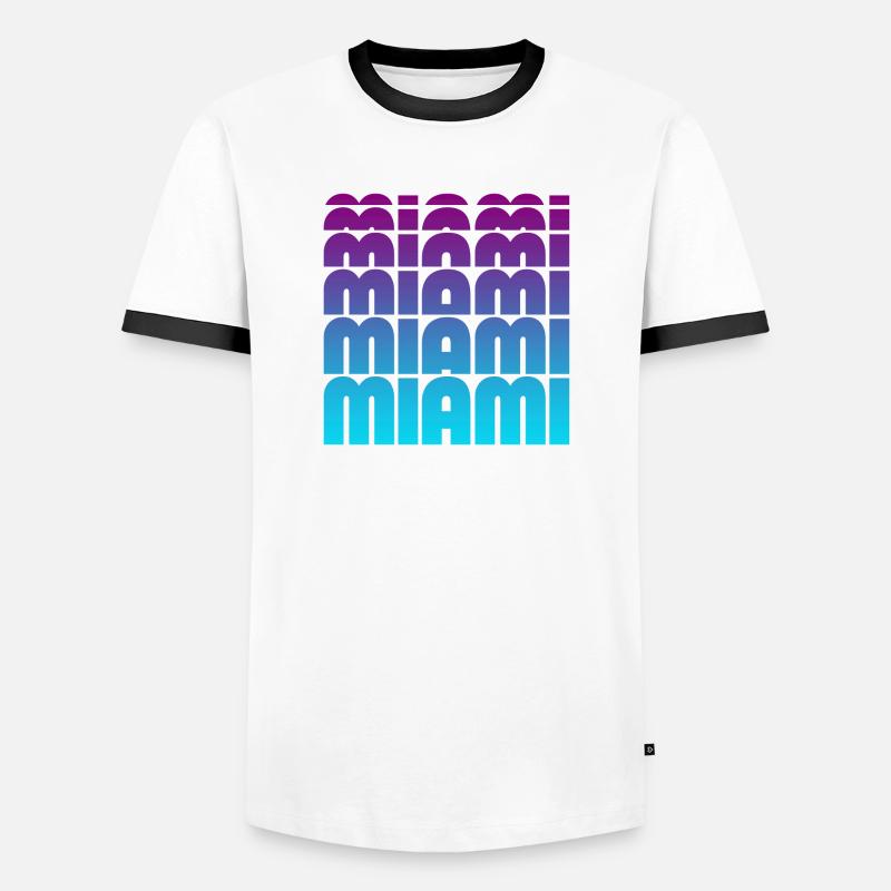 Miami Gradient Grid - Men's Ringer Shirt - white/black