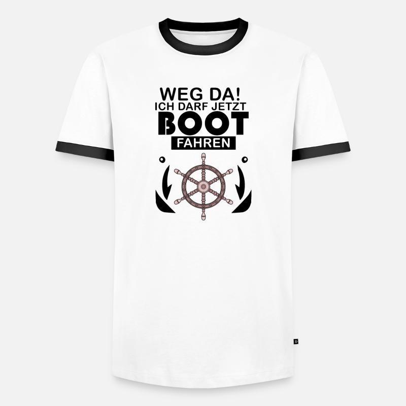Bootsführerschein Motorboot Geschenk - Männer Kontrast-T-Shirt - Weiß/Schwarz