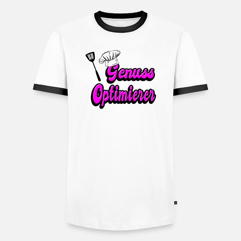Genuss Optimierer - Männer Kontrast-T-Shirt - Weiß/Schwarz