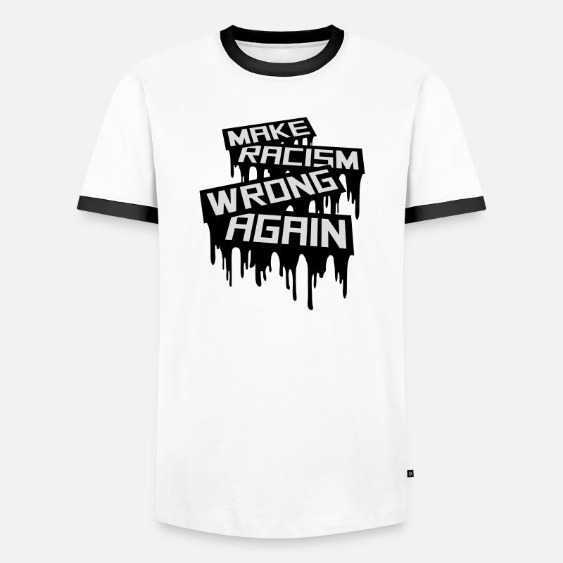 make racism wrong again - Männer Kontrast-T-Shirt - Weiß/Schwarz