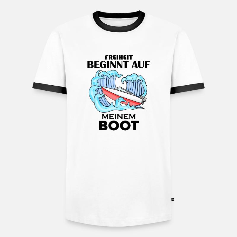 Boot Spruch Geschenk - Männer Kontrast-T-Shirt - Weiß/Schwarz