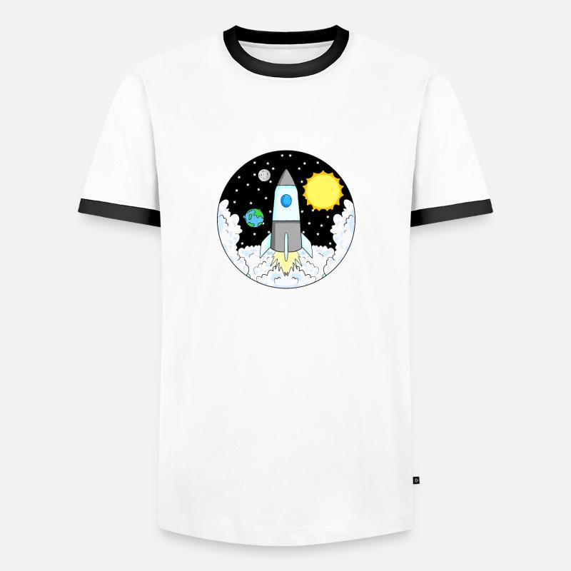 Rocket Space Space - Men's Ringer Shirt - white/black