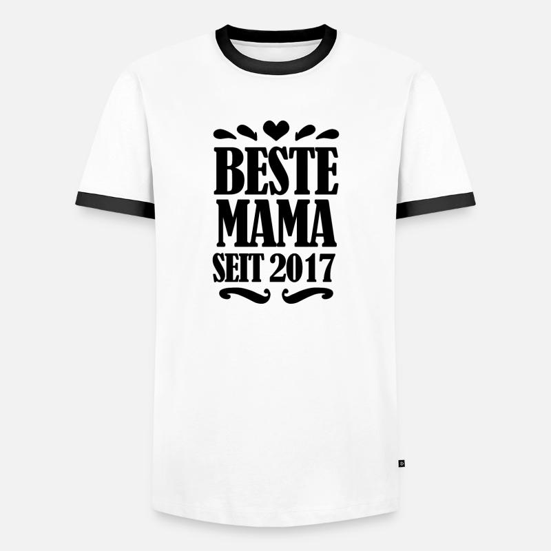 Beste Mama seit 2017 - Männer Kontrast-T-Shirt - Weiß/Schwarz