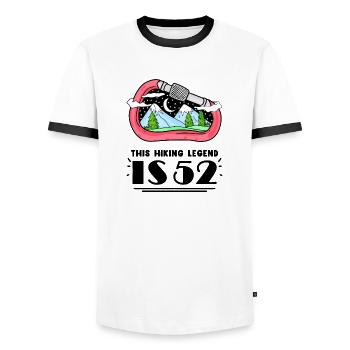 52nd birthday hiker 52 years old mountain hiking - Men's Ringer Shirt - white/black - Front - AI Model Female 172 light (172cm) & AI Model Male 178 dark (178cm)