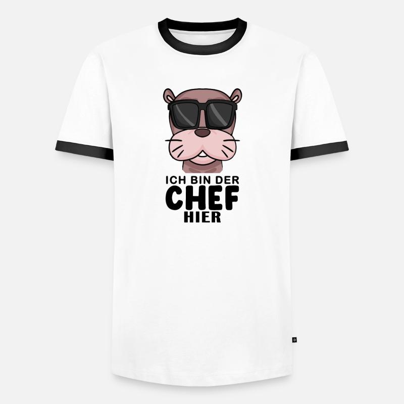 Cool Robbe Chef Spruch - Männer Kontrast-T-Shirt - Weiß/Schwarz