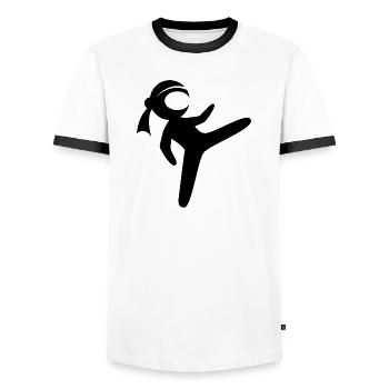 ninja fighter symbol comic kids fighting - Männer Kontrast-T-Shirt - Weiß/Schwarz - Vorne - AI Model Female 172 light (172cm) & AI Model Male 178 dark (178cm)