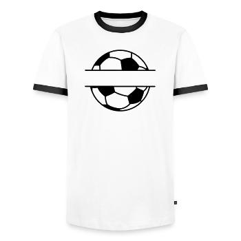 Football name banner - Men's Ringer Shirt - white/black - Front - AI Model Female 172 light (172cm) & AI Model Male 178 dark (178cm)