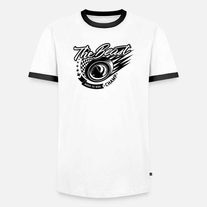 The Beast Wheel Rush Graphics - Men's Ringer Shirt - white/black