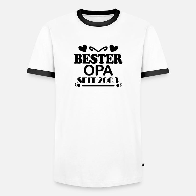 Bester Opa seit 2003 - Männer Kontrast-T-Shirt - Weiß/Schwarz