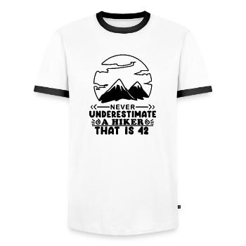 42. Geburtstag 42 Jahre alt Geschenk - Männer Kontrast-T-Shirt - Weiß/Schwarz - Vorne - AI Model Female 172 light (172cm) & AI Model Male 178 dark (178cm)