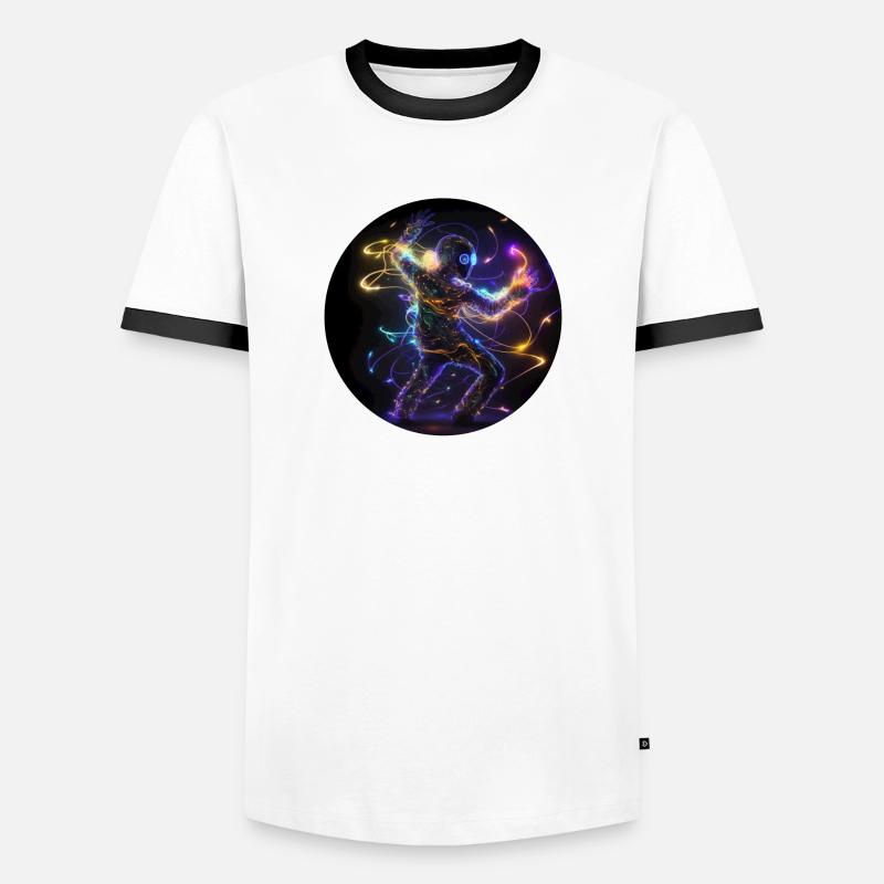 Dance Halluzination Techno - Männer Kontrast-T-Shirt - Weiß/Schwarz