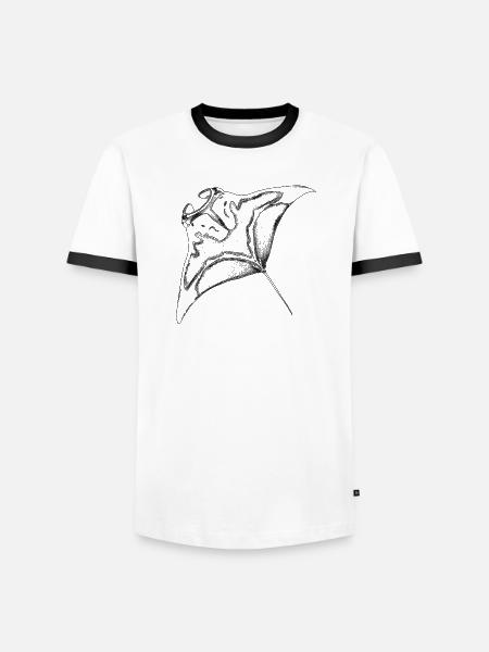 Mantarochen || annie. - Männer Kontrast-T-Shirt - Weiß/Schwarz
