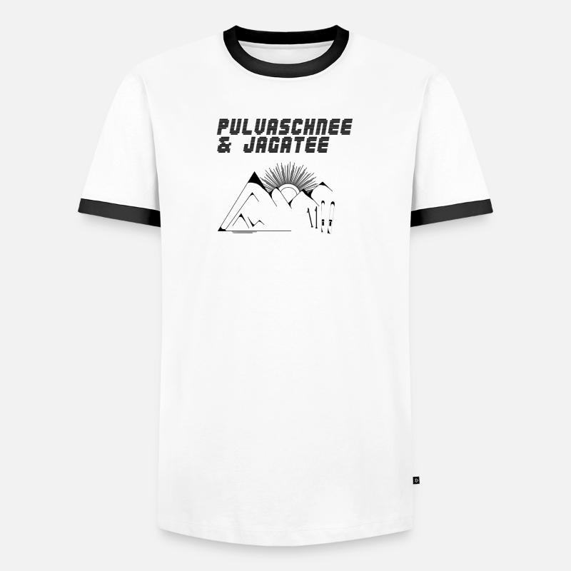 Pulvaschnee & Jagatee - Pulverschnee & Jägertee - Männer Kontrast-T-Shirt - Weiß/Schwarz