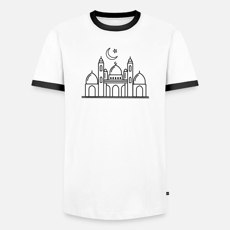 Moschee religiöse Kultstätte transparent - Männer Kontrast-T-Shirt - Weiß/Schwarz