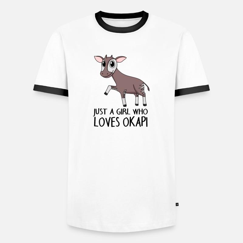 Okapi Mädchen Spruch - Männer Kontrast-T-Shirt - Weiß/Schwarz