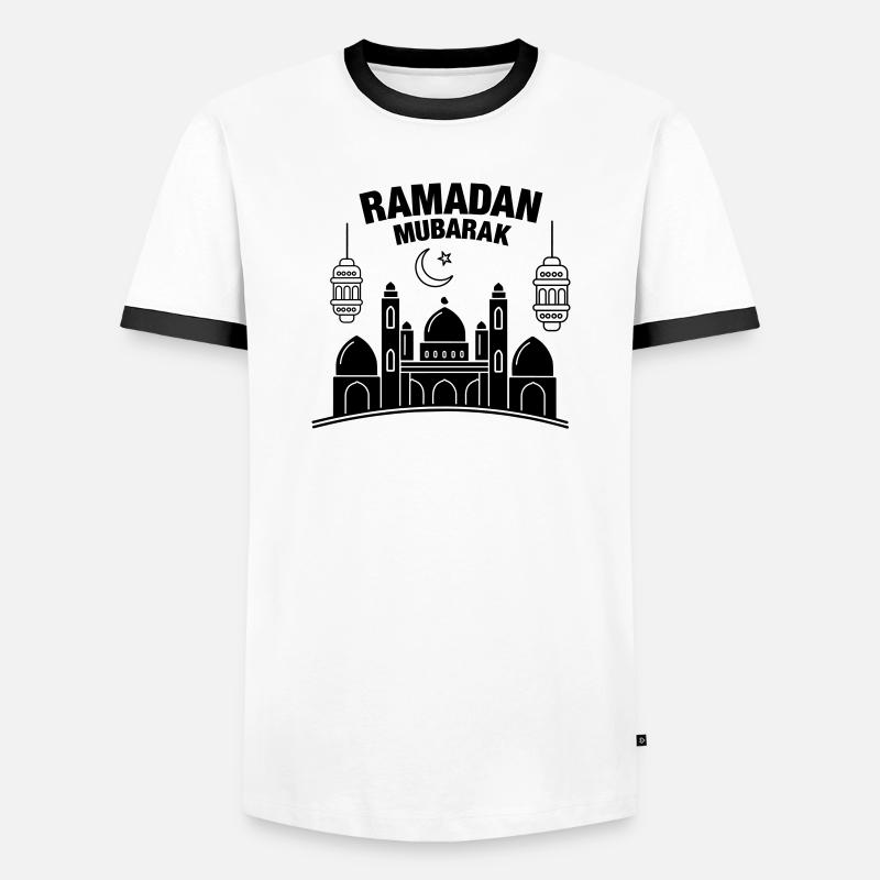 Ramadan Mubarak lights - Men's Ringer Shirt - white/black