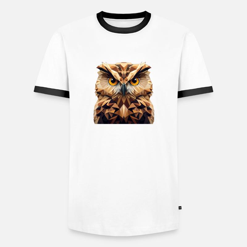 Polygon Owl - Men's Ringer Shirt - white/black