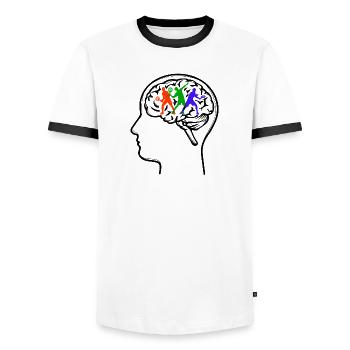 Spieler Sportart Padelspiel Padel Team Statement - Männer Kontrast-T-Shirt - Weiß/Schwarz - Vorne - AI Model Female 172 light (172cm) & AI Model Male 178 dark (178cm)