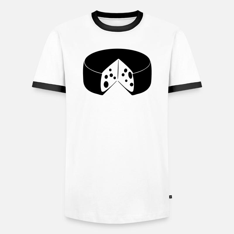 Käse mit Ausschnitt - Männer Kontrast-T-Shirt - Weiß/Schwarz
