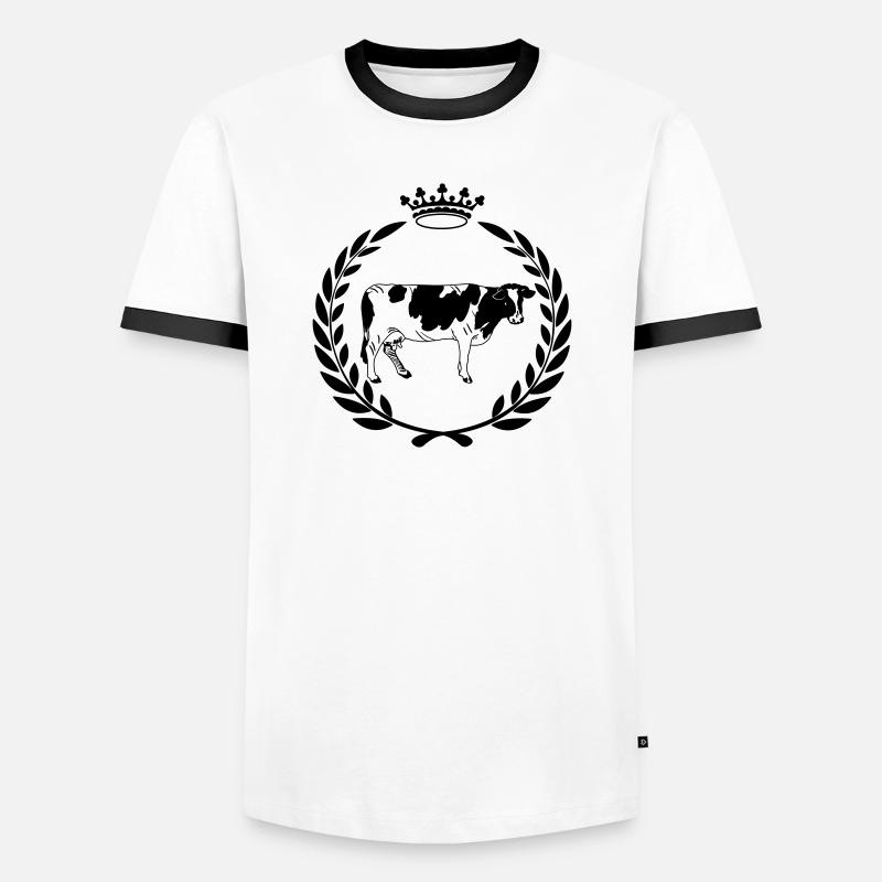 Cow's crown laurel wreath - Men's Ringer Shirt - white/black