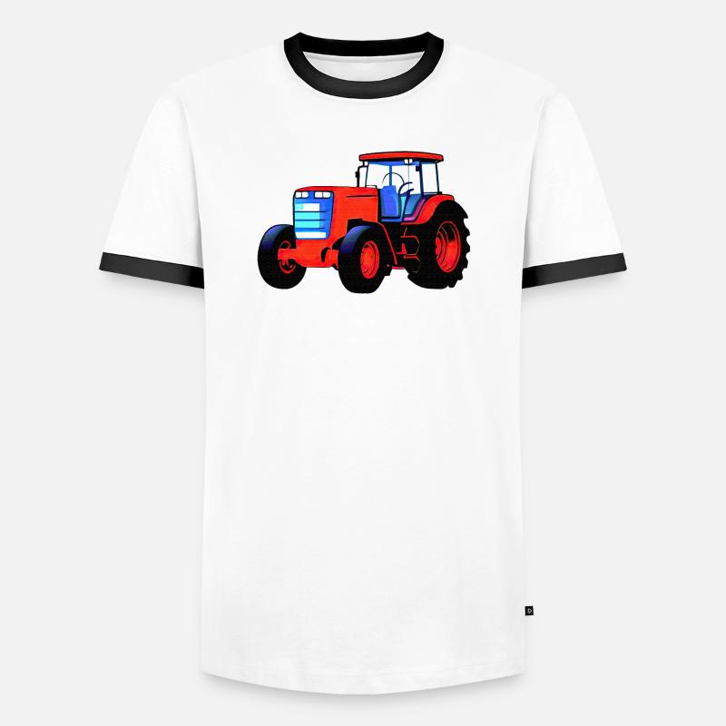 Tractor - Men's Ringer Shirt - white/black