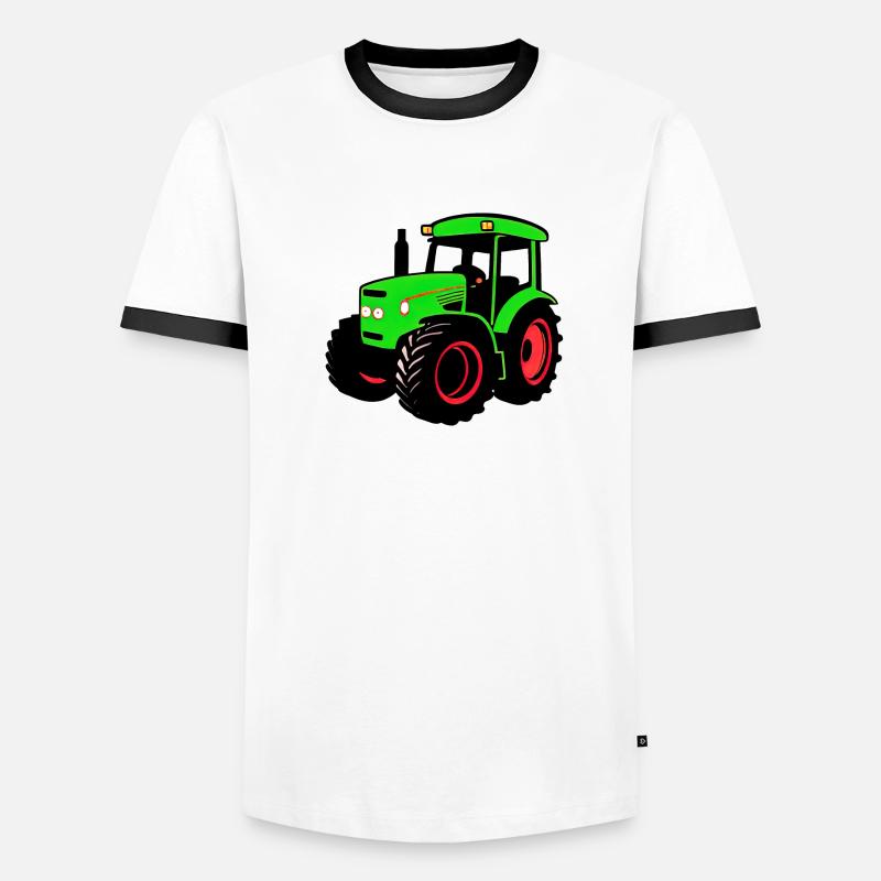 Tractor - Men's Ringer Shirt - white/black