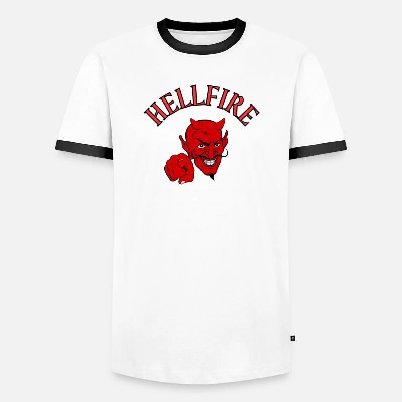 diable, satan, diable, hellfire - T-shirt contrasté Homme - blanc/noir