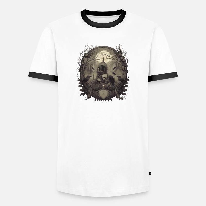 Gothic - Männer Kontrast-T-Shirt - Weiß/Schwarz