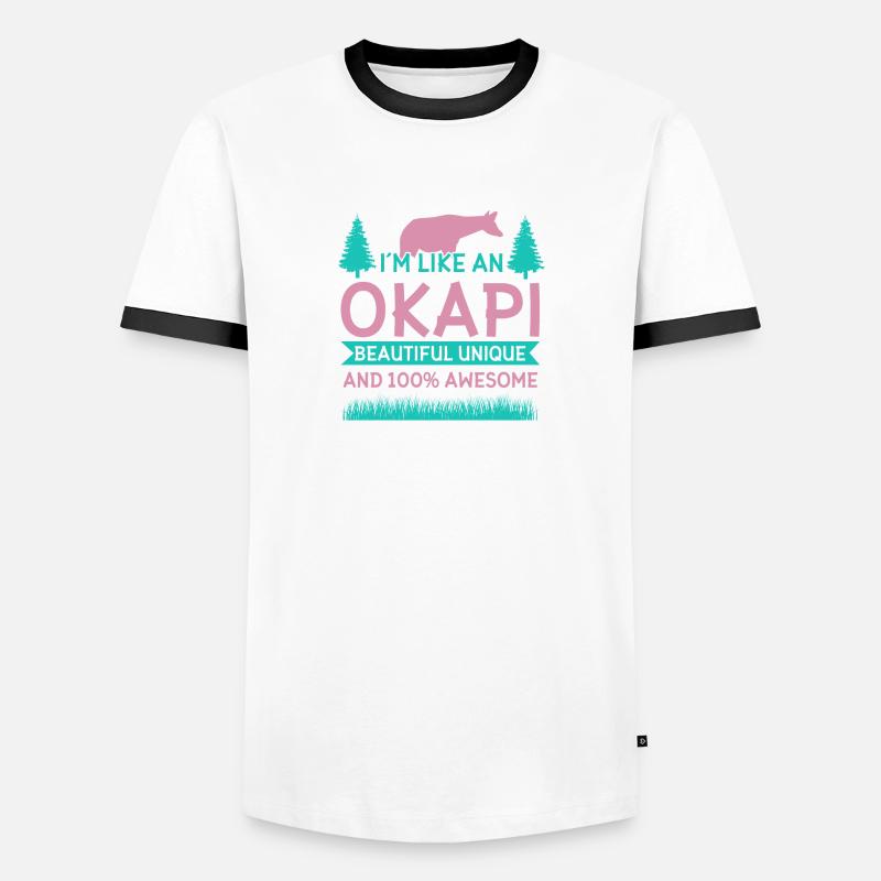 Okapi Wildgiraffen Design - Männer Kontrast-T-Shirt - Weiß/Schwarz