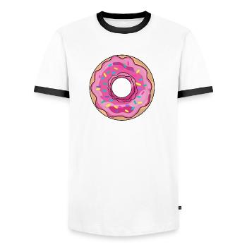 Donut - Männer Kontrast-T-Shirt - Weiß/Schwarz - Vorne - AI Model Female 172 light (172cm) & AI Model Male 178 dark (178cm)