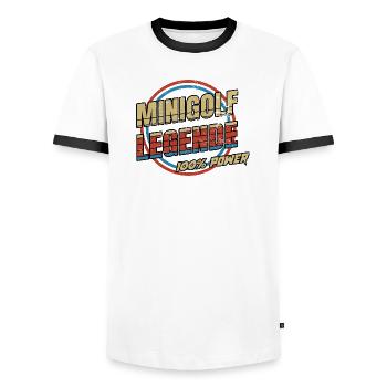 Minigolf Légende - T-shirt contrasté Homme - blanc/noir - Devant - AI Model Female 172 light (172cm) & AI Model Male 178 dark (178cm)