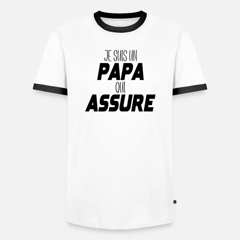 Ich bin ein Vater, der versichert - Männer Kontrast-T-Shirt - Weiß/Schwarz