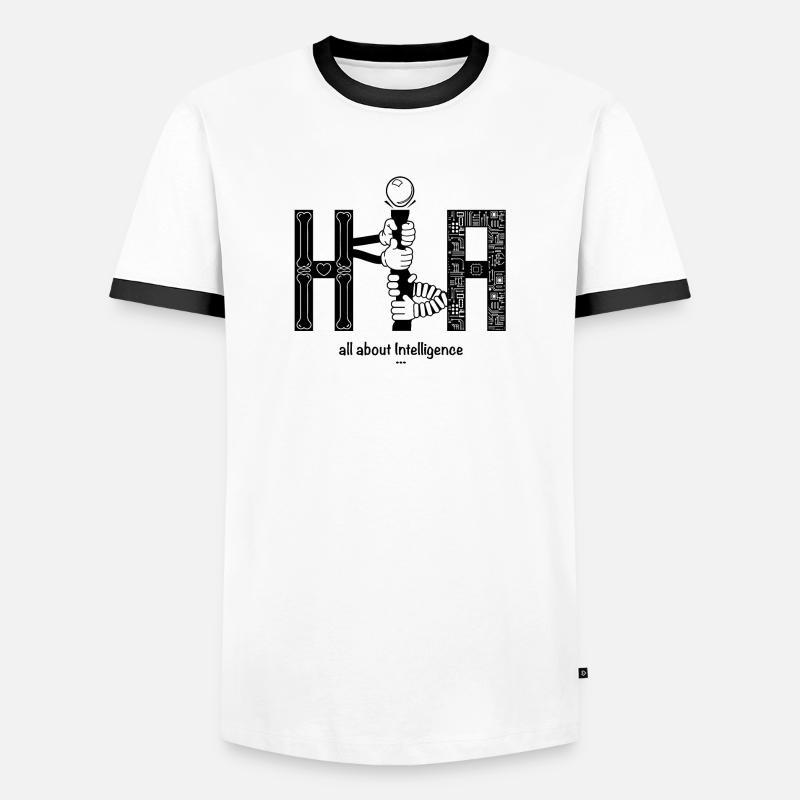 Human vs Artificial Intelligence AI - Men's Ringer Shirt - white/black