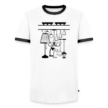 Logo für Haus oder Stimmungsbeleuchtung Shop - Männer Kontrast-T-Shirt - Weiß/Schwarz - Vorne - AI Model Female 172 light (172cm) & AI Model Male 178 dark (178cm)